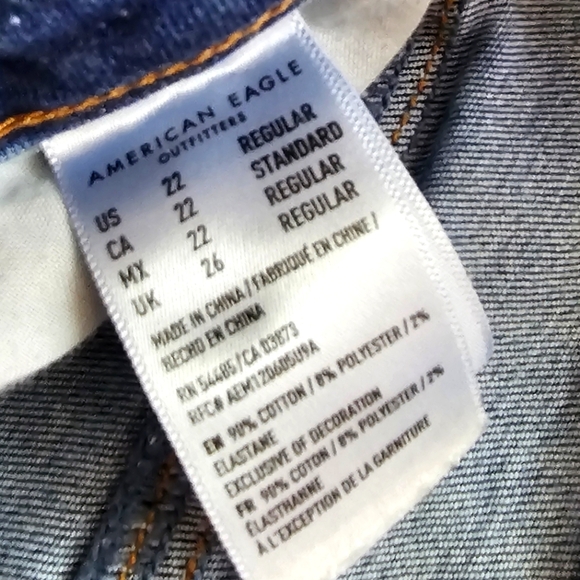 American Eagle Plus Size 22 Next Level Stretch Ripped 90% Cotton Skinny - Picture 4 of 5